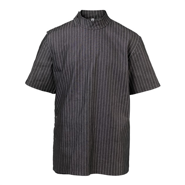 Black Pinstriped barber jacket, M
