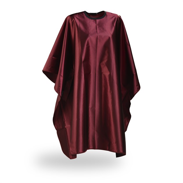 Wako Satin cape, burgundy
